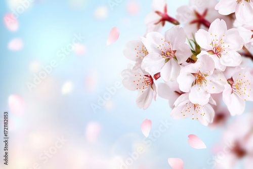 Blooming cherry blossoms in spring nature photography soft focus background tranquil environment
