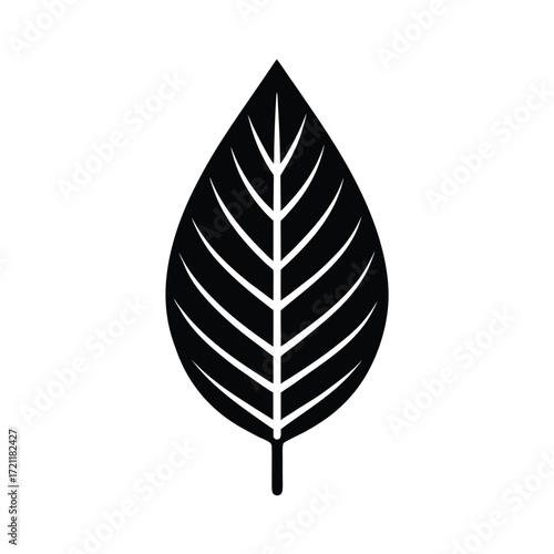 Cross Hatched Leaf Icon Illustration