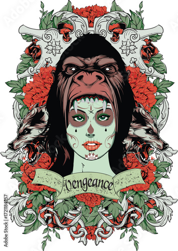 Vengeance Gorilla Sugar Skull