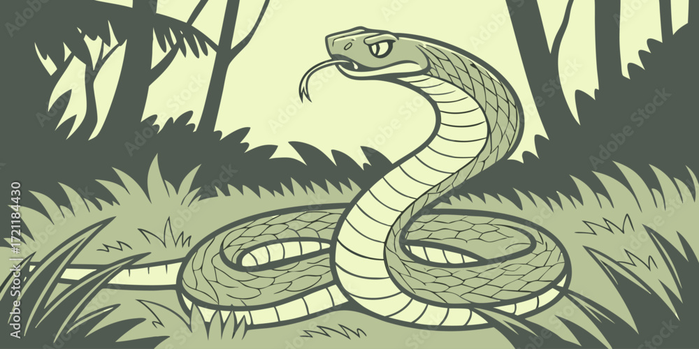 Obraz premium Flat snake background 