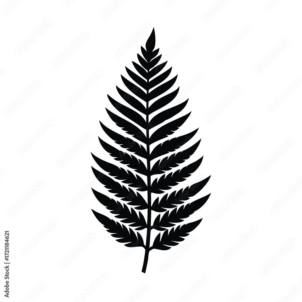 Fototapeta premium Fern Leaf Minimal Icon Illustration