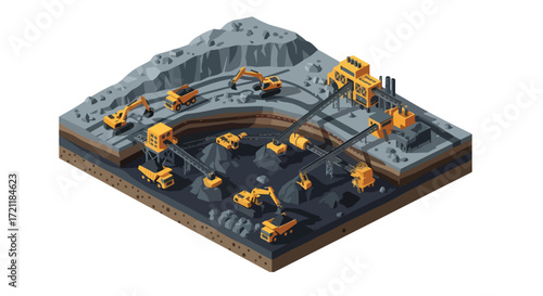 coal mining isometric