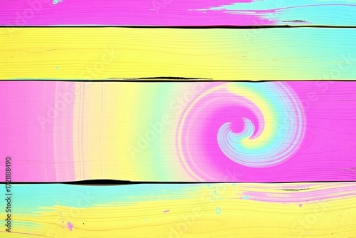 Pastel Rainbow Colored Wooden Planks Background Texture