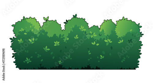 Cartoon green bush with light and dark leaves