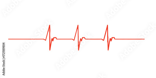 Medical graph showing the heartbeat pulse line of an electrocardiogram (ECG) on a monitor representing health and life in cardiology