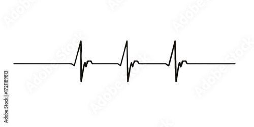 Green line graphic showing a heartbeat pulse on a medical ECG cardiogram monitor