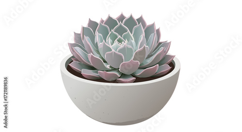 Beautiful echeveria succulent plant in a white pot