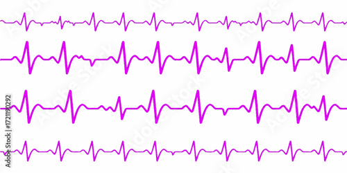 Green wave of an ECG cardiogram line showing a heart's rhythm and pulse rate on a monitor screen for medical health testing