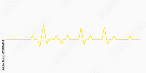 Medical graph showing a green or blue heartbeat wave on an ECG monitor line illustration