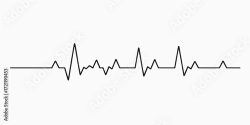 Vector illustration of a blue and green heartbeat on an ECG monitor showing a medical pulse wave graph for health and cardiogram rate monitoring
