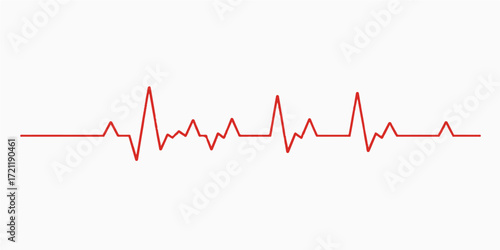 Red heartbeat on a medical monitor displaying an ECG cardiogram line for health and life illustration