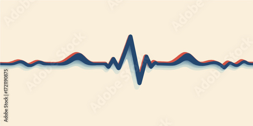 A pulsating medical graph with a heartbeat symbol on a blue background illustrates the rhythmic beat of a healthy heart