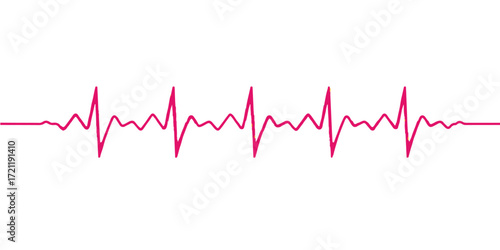 A graphic EKG line representing a heartbeat pulse on a green medical monitor