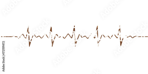 Vector medical electrocardiogram heart pulse on a green chart