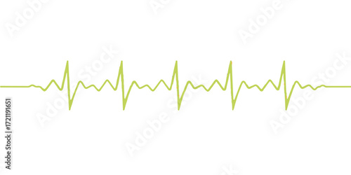 A green EKG line on a monitor displays a healthy heartbeat pulse rate and wave cardiogram