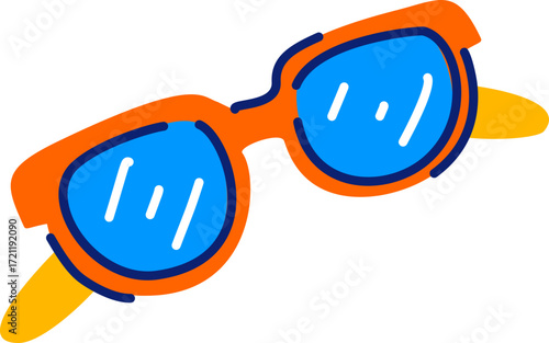 Vibrant summer vibes: Eye-catching orange sunglasses illustration on black background