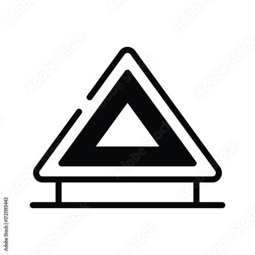 Emergency roadside triangle symbol for auto breakdown and mechanic service.