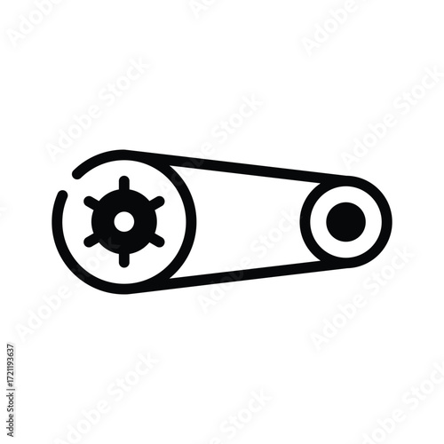 Automotive belt spare part illustration for repair, garage, and maintenance.