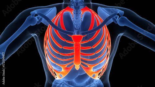 Wallpaper Mural Human Skeleton System Rib Cage Bone Joints Anatomy Torontodigital.ca