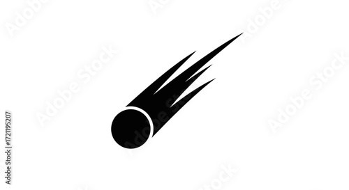 Stylized comet illustration conveying cosmic motion and celestial phenomena with a minimalist touch