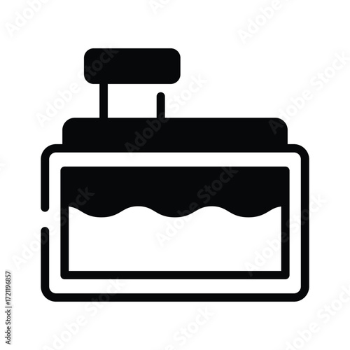 Radiator coolant tank line icon for vehicle garage and maintenance.