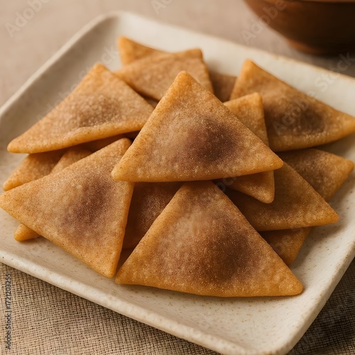 Kyoto-Style Yatsuhashi, a Classic Triangle-Shaped Japanese Sweet Filled with Cinnamon and Red Bean Paste
