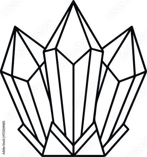 chakra crystals outline vector and illustration line art 