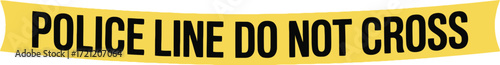 Police line tape with text police line do not cross in black