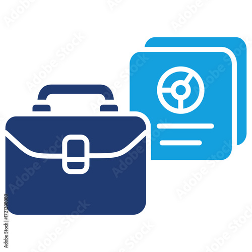 Portfolio Flat Blue Icon