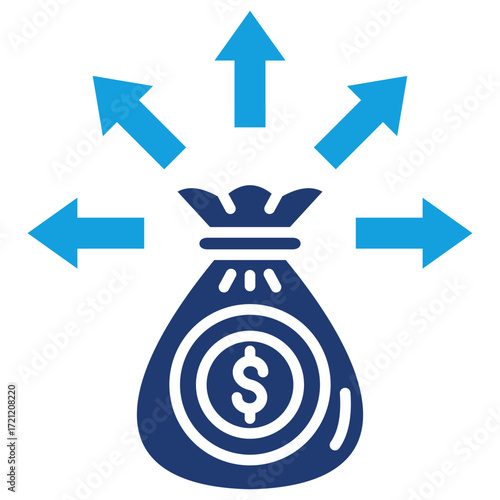 Liquidity Flat Blue Icon