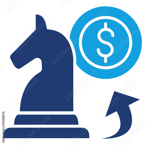 Strategy Flat Blue Icon