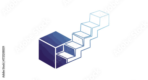 Conceptual stairway illustration with gradient effect symbolizing progress and growth