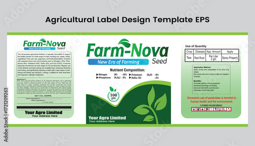 Agricultural Pesticide Product Label Design Vector Template