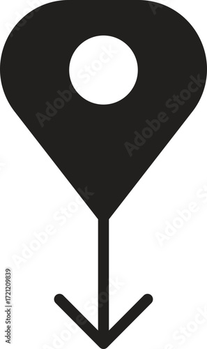 location, map, address icon Map pin icon with a circular hole in the center.