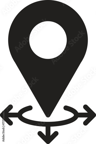 location, map, address icon Location pin icon with directional arrows for navigation.