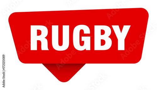 rugby red sticker isolated on transpatent background. rugby sign