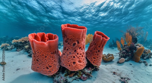 Colorful Coral Formations Thrive Underwater in a Vibrant Marine Ecosystem.