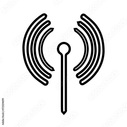 Wi-Fi and Wireless Signal Icon - Internet and Network Vector Illustration
