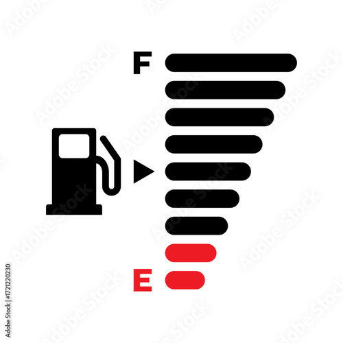 Vehicle fuel indicator icon. fuel gauge meter