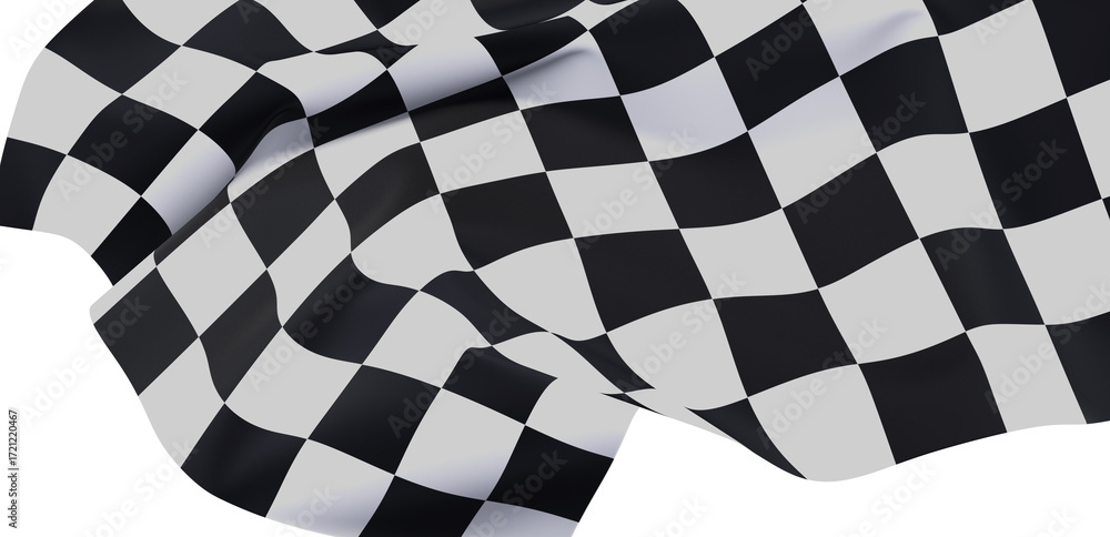 Fototapeta premium High-quality image of a checkered flag waving. Perfect for racing, sports, competition themes.