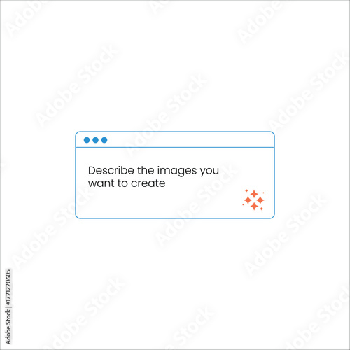 Flat icon of computer dialog box with text choose the file you want to create