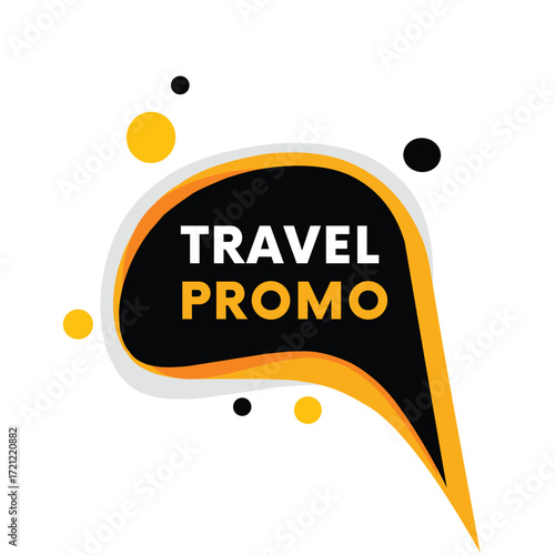 Travel promo banner, announcement marketing ad design label. Illustration design editable vector eps 10 .