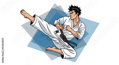 Karate martial arts kick fighter training sport combat karateka dojo self defense discipline fighting stance