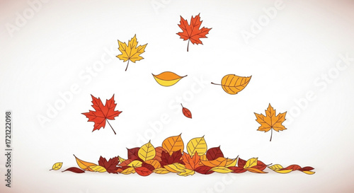 Autumn leaves falling background vector illustration for seasonal designs and thanksgiving day projects hundred