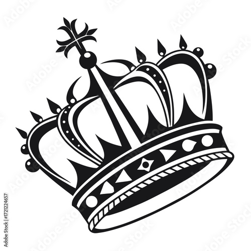 Kings crown icon set silhouette collection. Black vector illustration design.