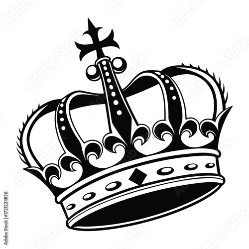 Kings crown icon set silhouette collection. Black vector illustration design.
