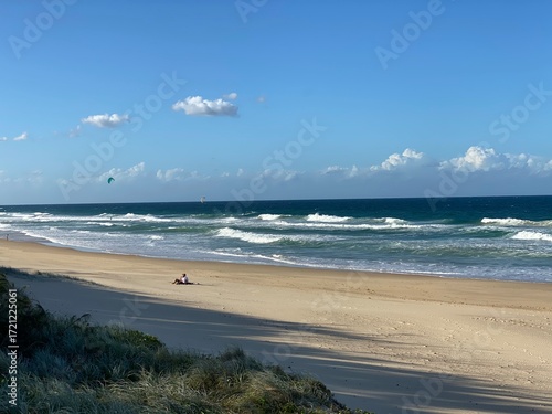 kite surfing on the beach