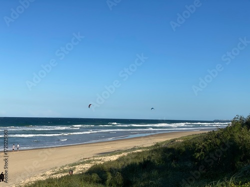 kite surfing on the beach