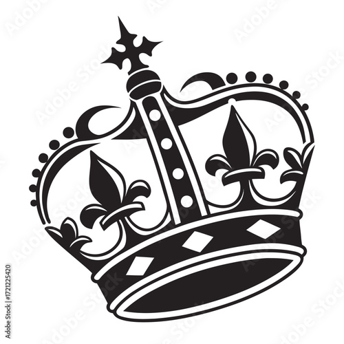 Kings crown icon set silhouette collection. Black vector illustration design.