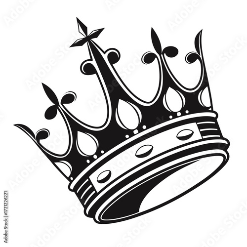 Kings crown icon set silhouette collection. Black vector illustration design.